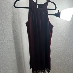 Rue21 Burgundy Mini Dress with Lace Detail
